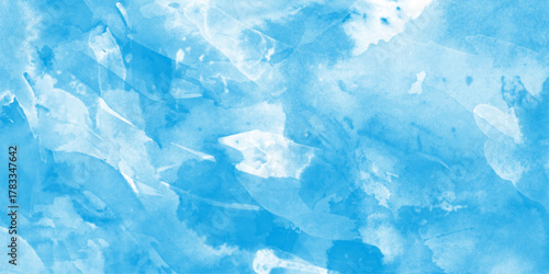 Abstract art blue watercolor stains background, Abstract vector paint splash, isolated on white backdrop, Aquarelle paint paper textured canvas element for text design, watercolor background concept, 