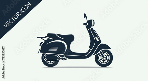 Vector illustration of classic italian scooter motorcycle transportation vehicle design icon 100cc