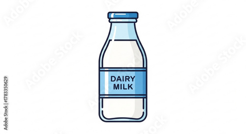 Illustration of dairy milk bottle fresh and healthy drink for breakfast nutrition and calcium source