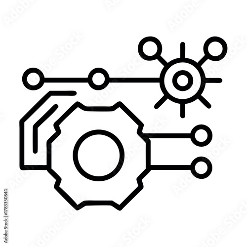 Abstract icon representing advanced technology and digital connectivity in a modern network