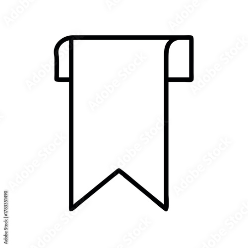 Simple outline icon of a bookmark or tag for saving and organizing information