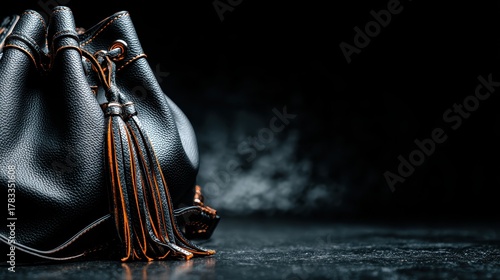 black leather bag