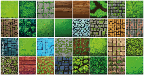 Raccolta di texture naturali e urbane per sfondi e design digitali.