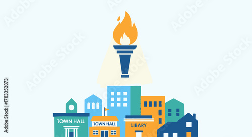 Torch of Knowledge Illuminating a Community of Learning and Progress.