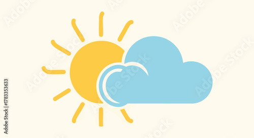 Weather icon depicting partly cloudy conditions with sun and cloud.