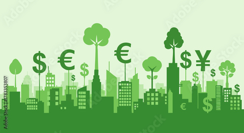 Green Economy - Sustainable Urban Development with Financial Growth.