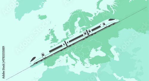 High-speed train travels across Europe, showcasing modern transportation and travel.