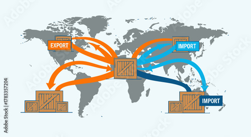 Global Trade and Logistics - Import and Export Worldwide Distribution.