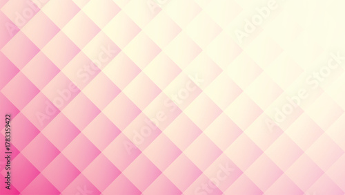 Vivid Pink Cream White Geometric Gradient Background Rhombus Diamond Shapes Design Template