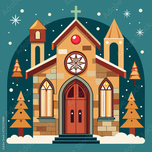 church in the snow