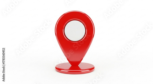 Red location pin gps marker icon vector illustration for map navigation and destination 3d rendering