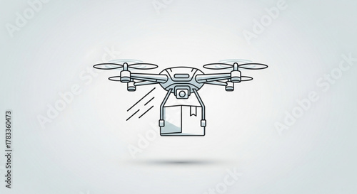Drone delivery service vector illustration for fast shipping and modern technology concept design vector