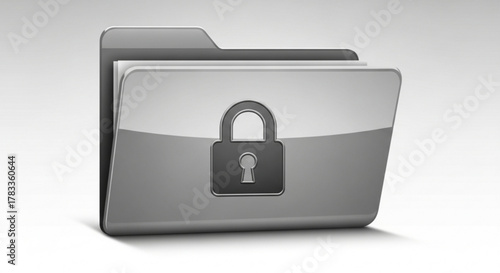Secure folder icon for data privacy and file protection with padlock symbol for confidentiality and safety