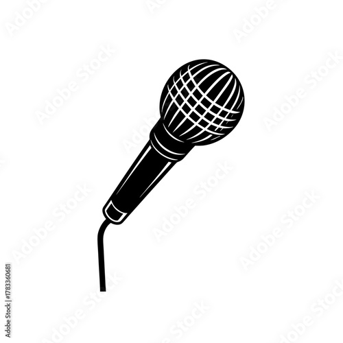 Classic microphone vector icon for audio, podcast, recording