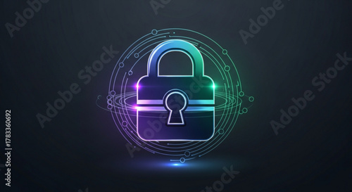 Cybersecurity digital lock internet security data protection and network security technology concept one hundred