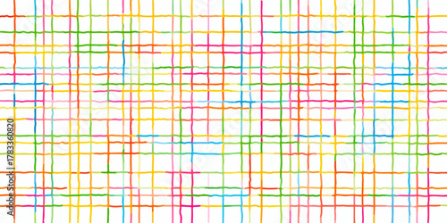 カラフルな線が交差する抽象的なベクター背景イラストで、明るく楽しい雰囲気のデザインに最適です。