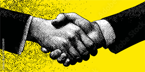 ビジネスにおける握手は、信頼と合意の象徴であり、協力関係の始まりを示唆します。