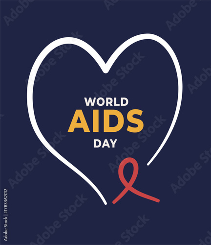 World aids day flyer illustration