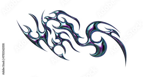 3d render of Cybersigilism ornamental gothic sigil patterns with neo tribal lines and cyber aesthetic