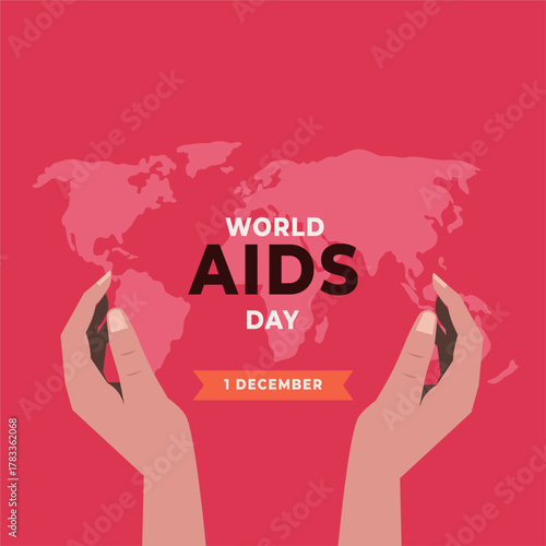 World aids day flyer illustration