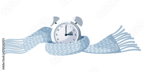 Winter Time Change Alarm Clock with Scarf