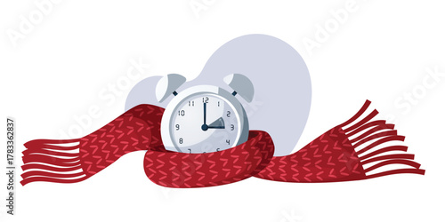 Winter Time Change Alarm Clock with Scarf