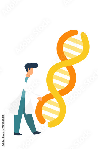 male doctor carrying DNA
