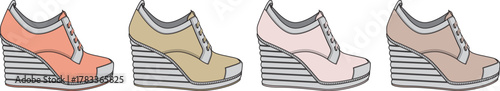 Collection of stylish wedge shoes in various colors, perfect for a fashion statement