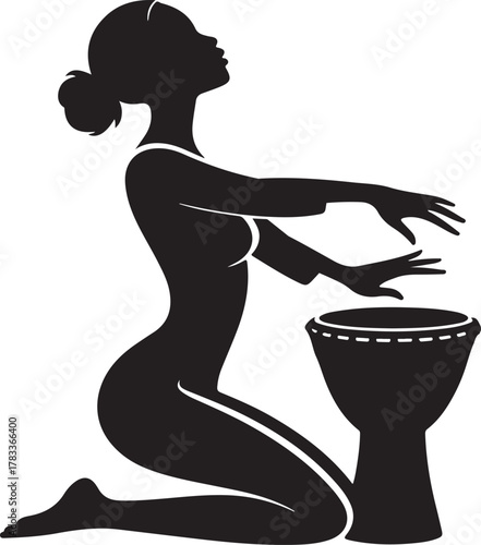 Portrait of a native american woman in traditional attire