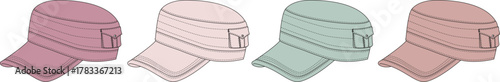 Stylish Caps A Collection of Diverse Color Palette Headwear in Vector