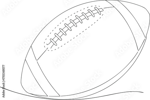 Black and white outline of an American football sport