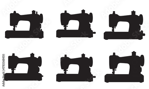Collection of vintage sewing machine silhouettes