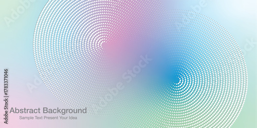 Abstract dotted spiral background vector with gradient tones and circular symmetry, creating a smooth sense of motion and depth for modern cover page, banner, digital design.