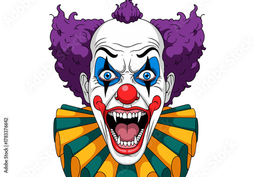 Sinister Clown Portrait Spooky Halloween Costume for Creepy Entertainment and Festive Fun