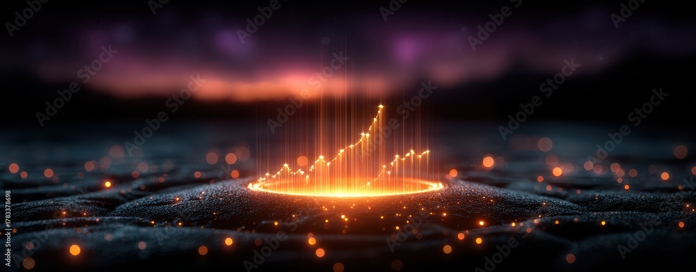 Fototapeta premium Futuristic digital financial growth concept.