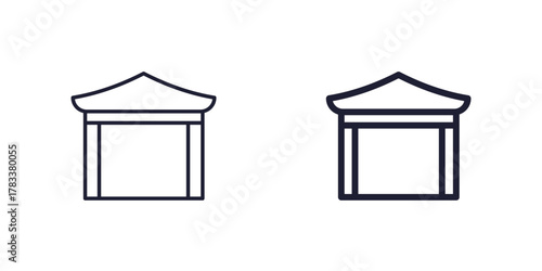 canopy tent, pavilion icon in line design