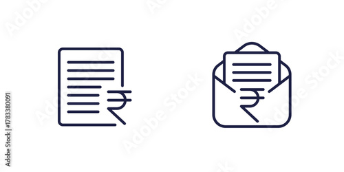 Invoice line icons with indian rupee