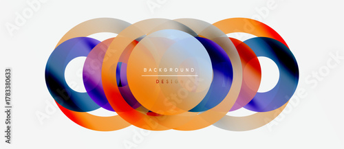 Abstract colorful overlapping circles create dynamic visual. Modern design element for backgrounds, presentations. Bright gradients present energy.