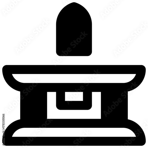 Altar. Outlined stroke vector icon with black-filled details.