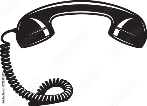 retro telephone receiver , telephone, handset, receiver, cord