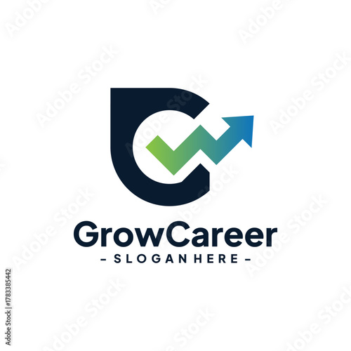 Letter G for career logo template design. Leadership logo. Growth and success concept.