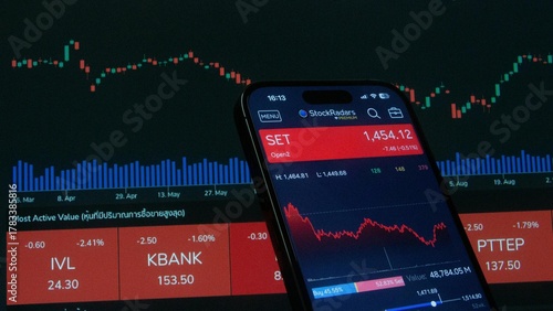 stock graph and business