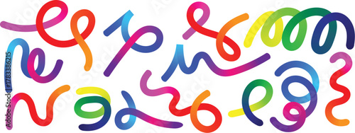 Abstract Vibrant Swirling Glowing lines with Rainbow Gradient 
