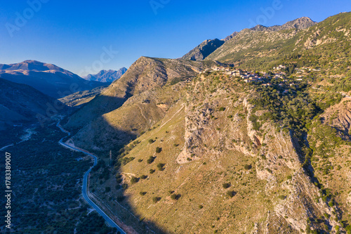 Hilltop town of Qeparo in Albania