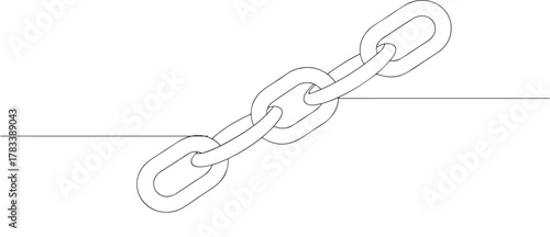 Simple black and white line drawing of a chain link