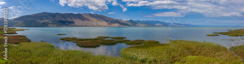 Panoramic view of Scutari lake in Albania near Shkodra 