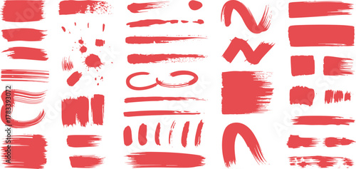Wallpaper Mural Red Brushstroke Vector Collection – Artistic Paint Strokes and Abstract Lines for Creative Design Projects Torontodigital.ca