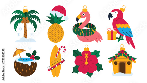 Festive Island Ornaments: An array of vibrant and whimsical ornaments that capture the essence of a tropical Christmas, bringing a unique blend of festive spirit and island charm. 