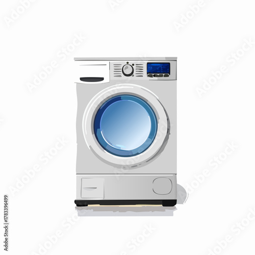Modern washing machine illustration isolated on white background