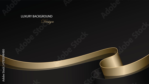 Black luxury background vector design. Gold and black abstract background. Suit for banner, backdrop, certificate, award, invitation card, presentation, etc